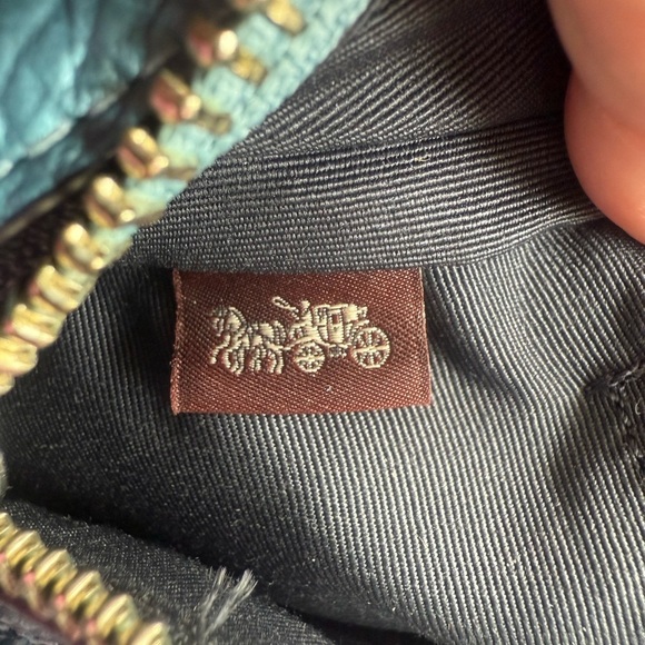 Auth COACH Mini Charlie Backpack in Pebble Leather Metallic Light Blue With COA - Picture 10 of 15